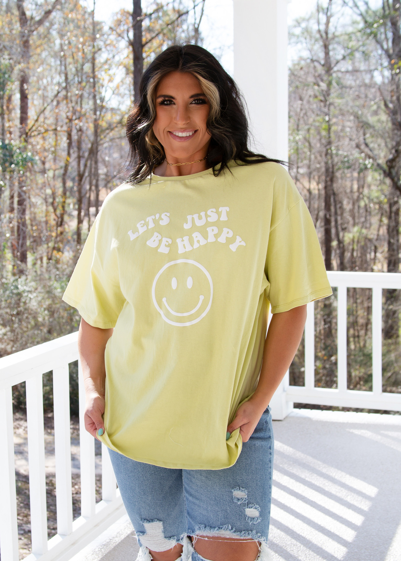 Let's Just Be Happy Graphic Tee