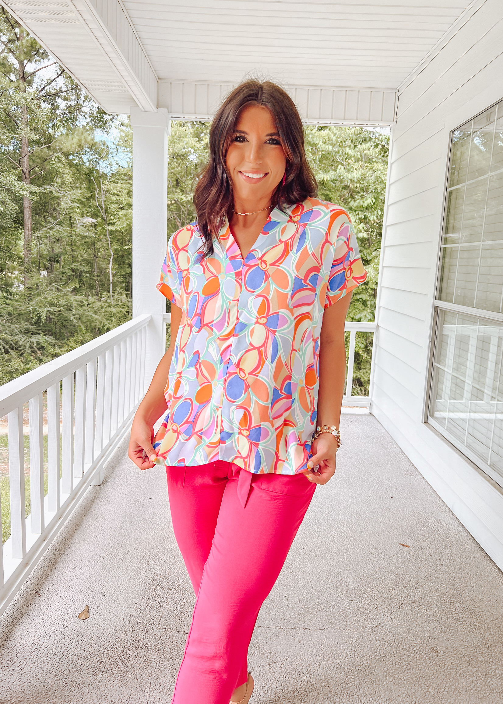 My Perfect Paradise V - Neck Floral Top