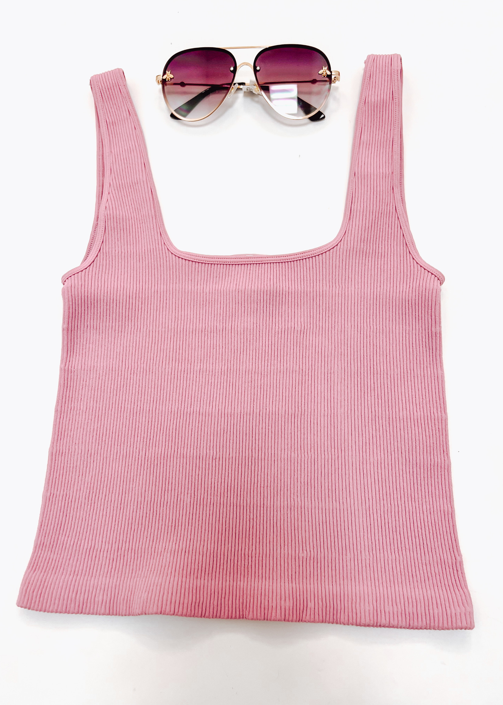 Thick Ribbed Square Neck Tank