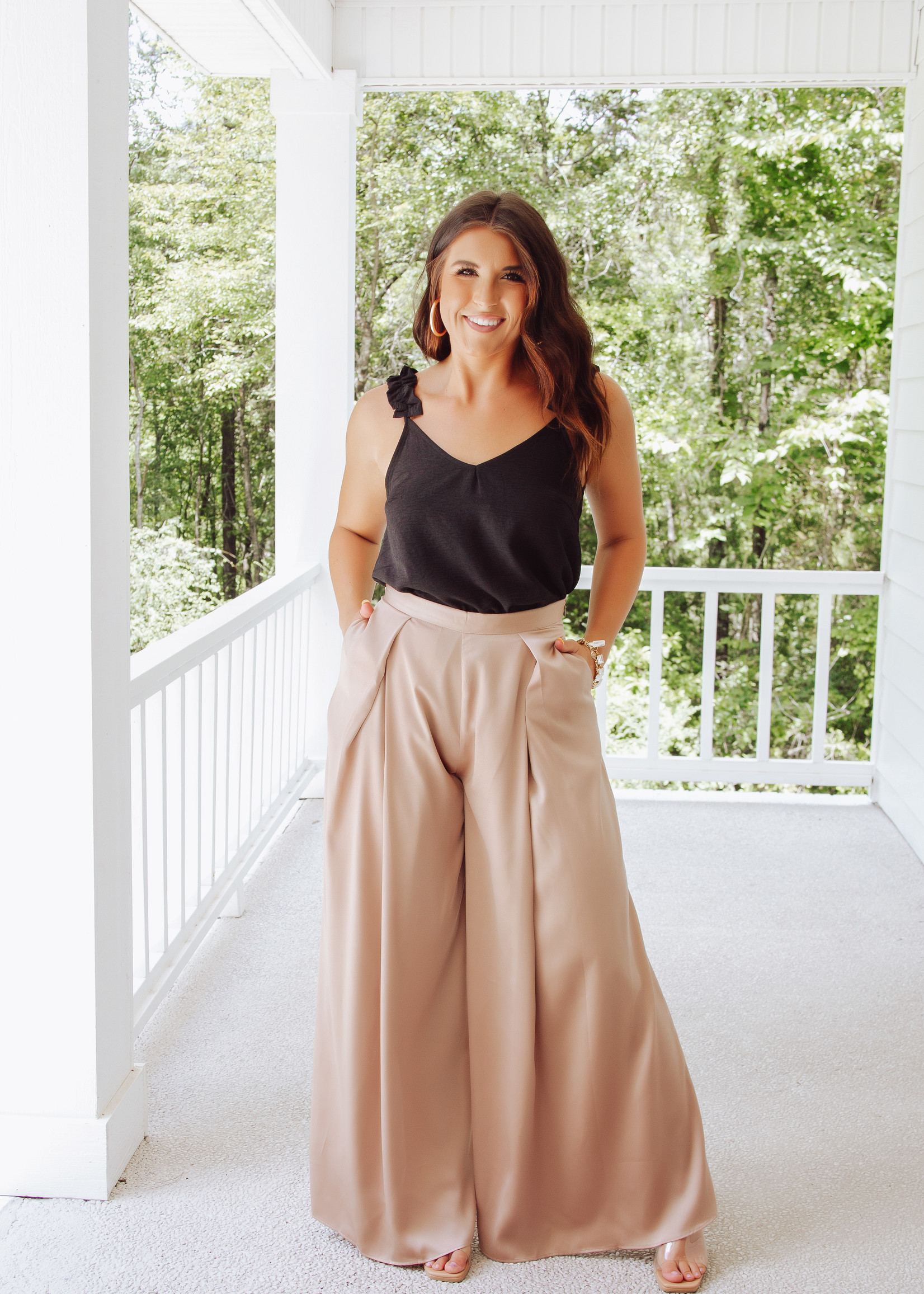 Back in Business Wide Leg Satin Pant