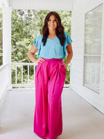 Back in Business Wide Leg Satin Pant