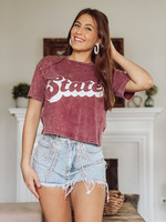 STATE Bubble Letter Cropped Tee