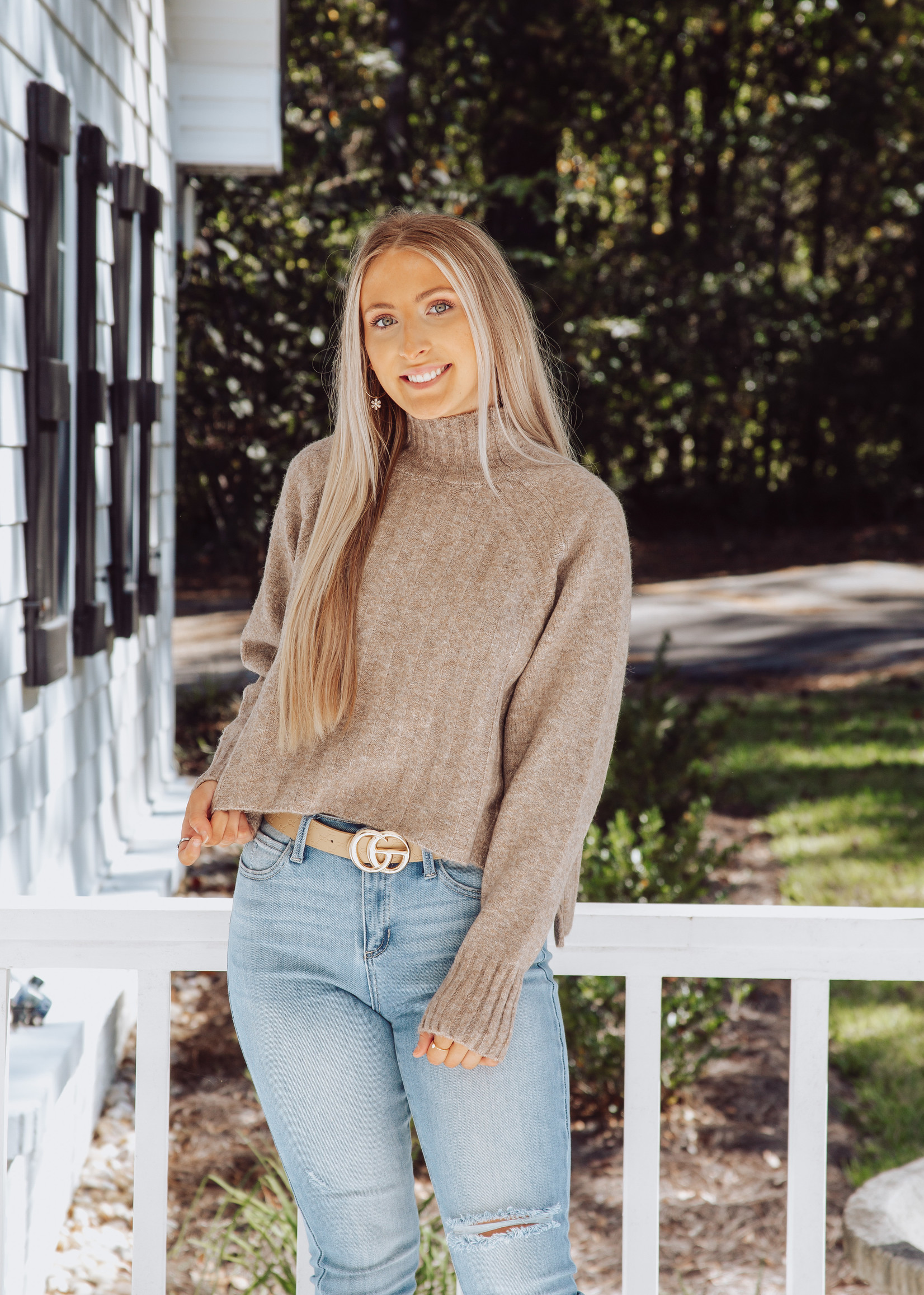 Cozy Up To Me Mock Neck Ribbed Sweater