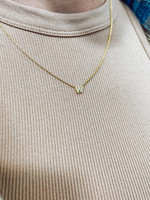 Delicate Stoned Initial Necklace