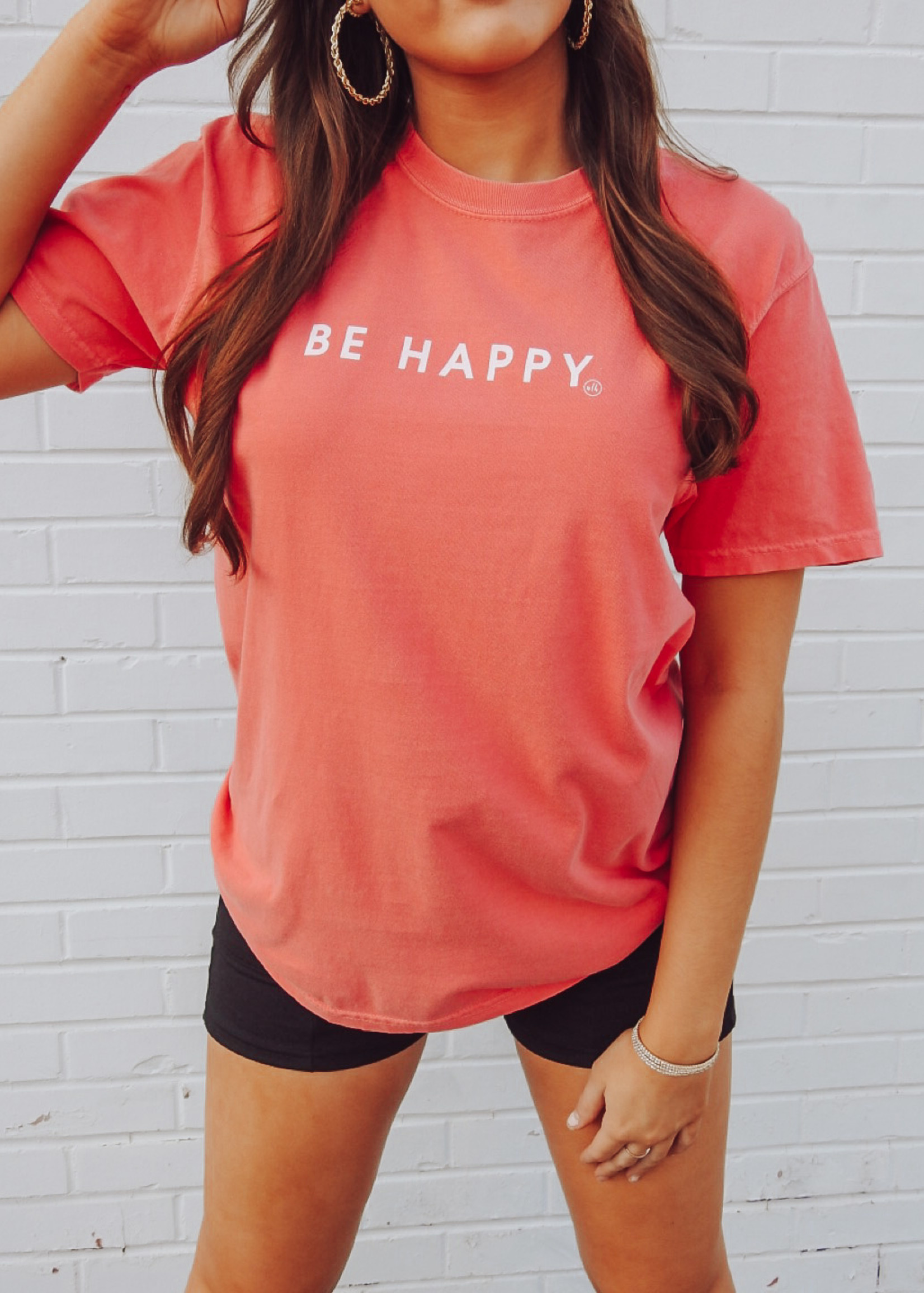 Be Happy Comfort Colors Short Sleeve T-Shirt