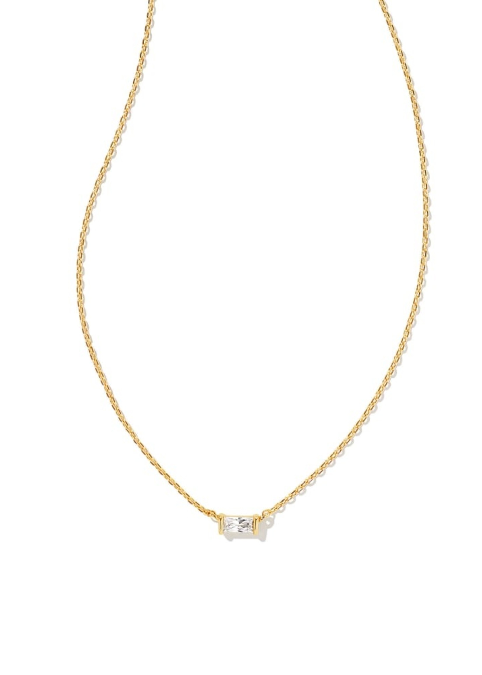 Juliette Gold Strand Necklace in White Crystal