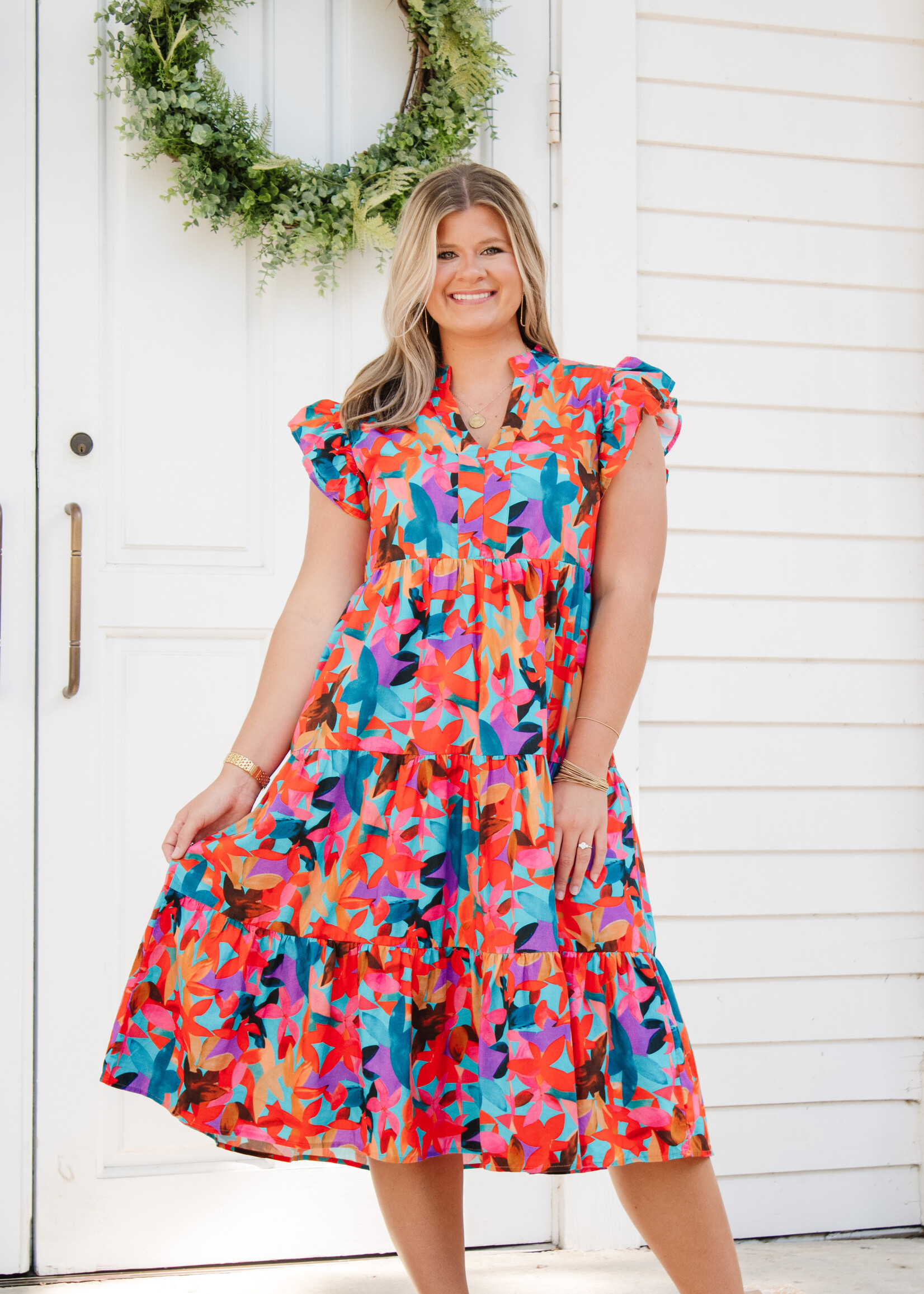 Floral Tiered Ruffle Dress