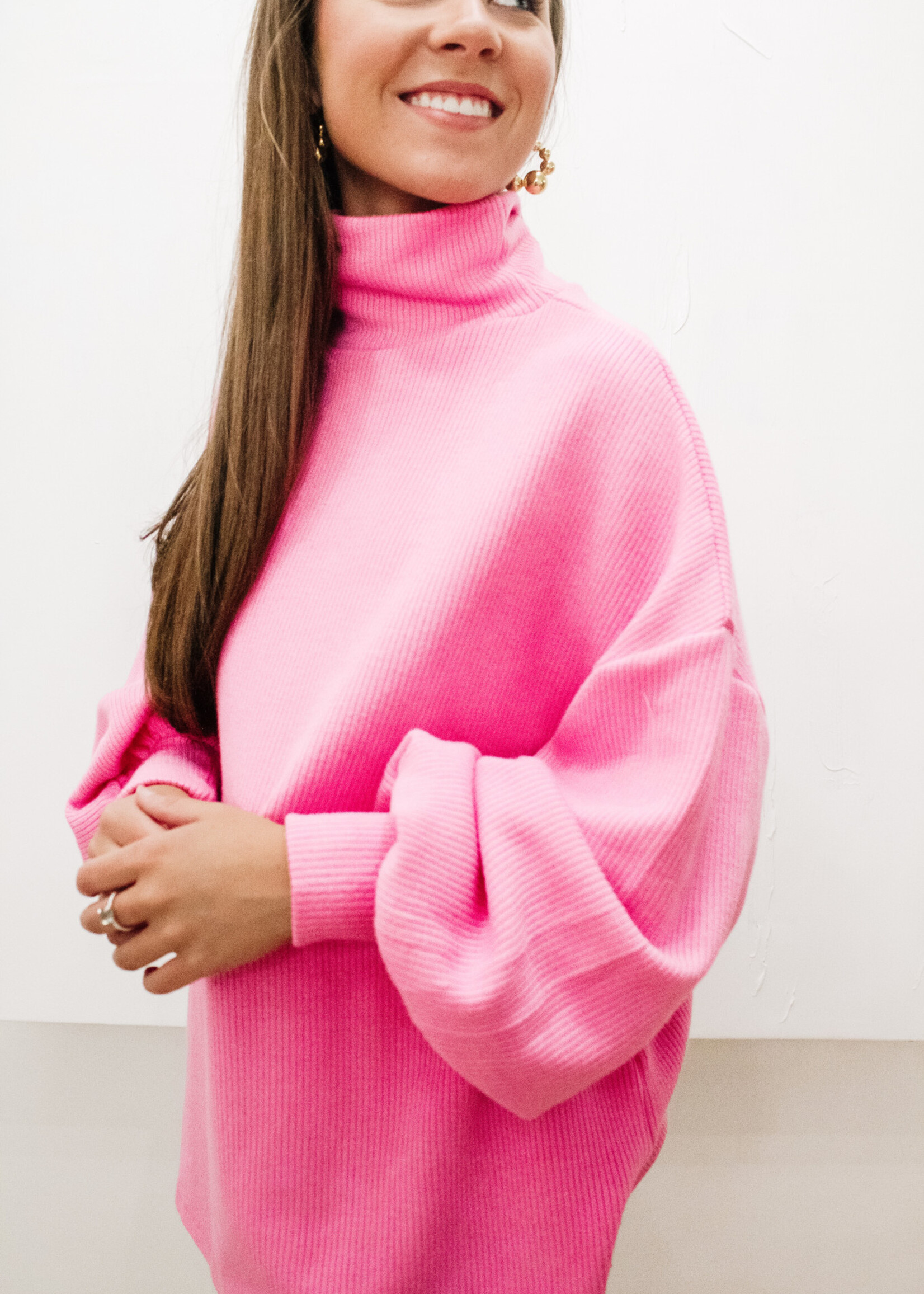In Due Time Bubble Sleeve Knit Sweater
