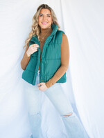 A Warm Embrace Solid Ruched Puffer Vest
