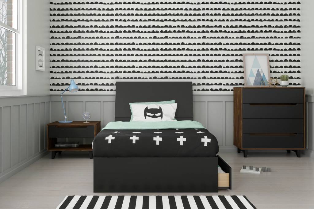 Nexera Aston 4 Pcs Bedroom Set Truffle Black Twin Bed 39 M2go