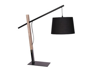 Lampe De Table En Bois Et Metal M2go