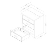 Versa Nightstand With Charging Station And Drawers Gray Maple M2go