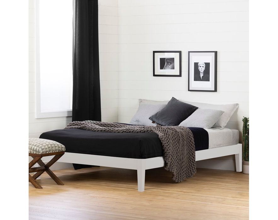 Base De Lit Double 54 Blanc Collection Vito M2go