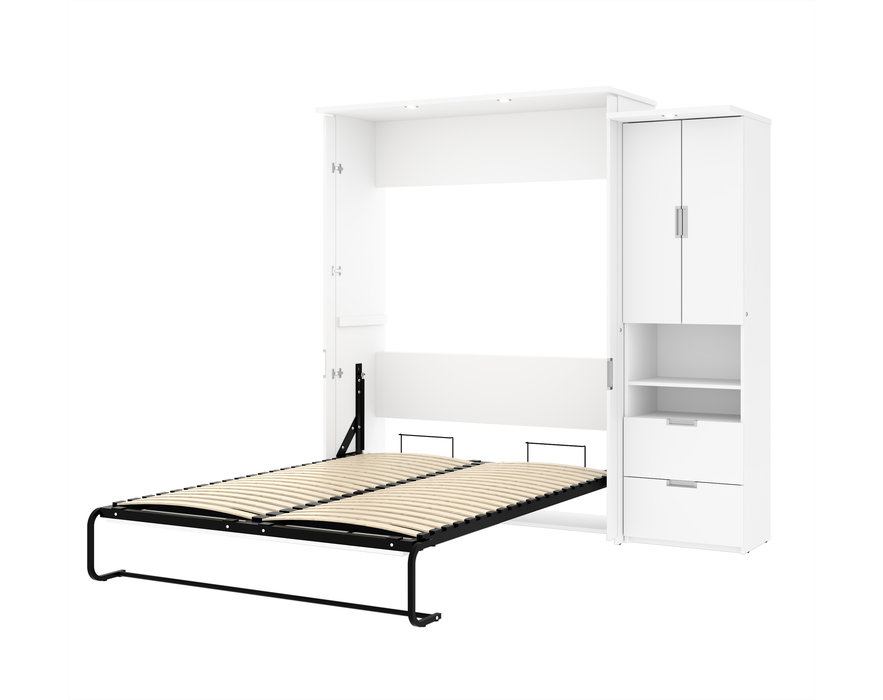 Lumina Queen 60 Murphy Bed With, Lumina Queen Wall Bed With Desk And Storage Unit