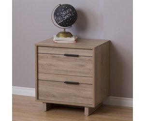 South Shore Fynn 2 Drawer Nightstand Rustic Oak M2go