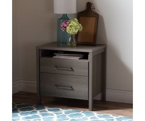 Gravity 2 Drawer Nightstand Gray Maple M2go