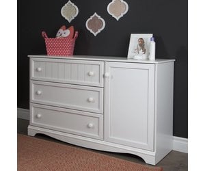 South Shore Savannah 3 Drawer Dresser With Door Pure White M2go