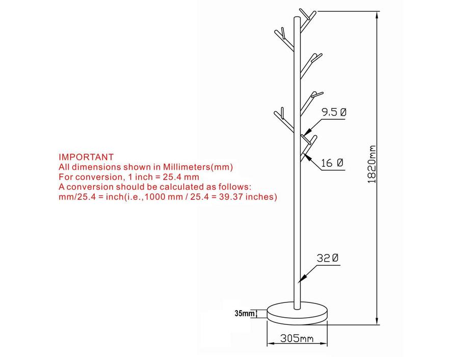 Orin Coat Rack In White M2go Orin Coat Rack In White M2go, Coat Stand Dimensions