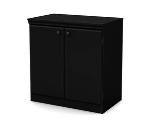 South Shore Morgan Small 2 Door Storage Cabinet Pure Black M2go