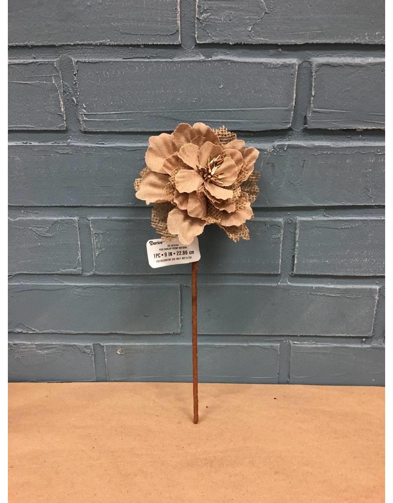 Burlap Peony Pick, Natural