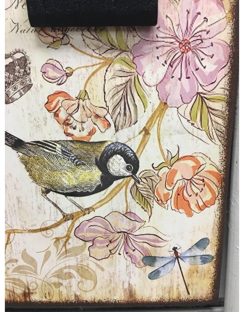Vintage Bird Hanging Clipboard