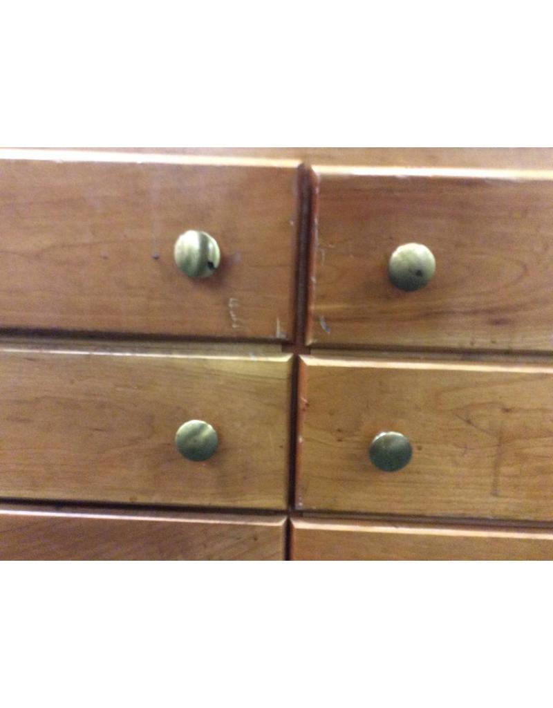 Wood Display Case w 8 Drawers and 3 Shelves
