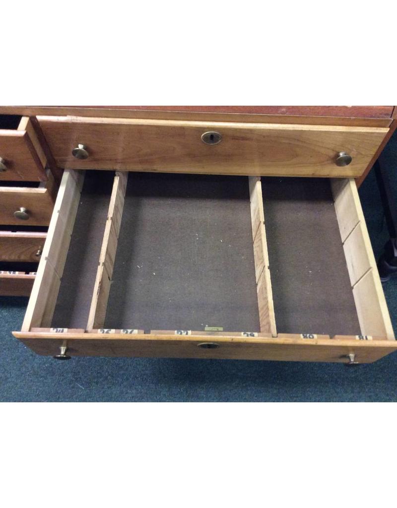 Wood Display Case w 8 Drawers and 3 Shelves