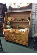 Wood Display Case w 8 Drawers and 3 Shelves