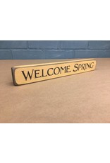 Welcome Spring Engraved Block