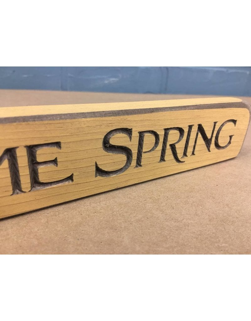 Welcome Spring Engraved Block