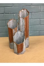 Three Tiered Galvanized Vase