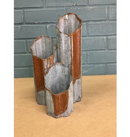 Three Tiered Galvanized Vase
