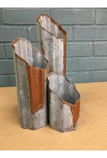 Three Tiered Galvanized Vase