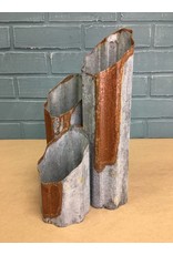 Three Tiered Galvanized Vase