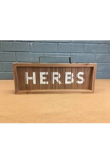 Herbs Slatted Wood Sign w/ Handle
