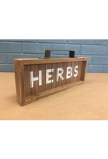 Herbs Slatted Wood Sign w/ Handle