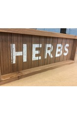 Herbs Slatted Wood Sign w/ Handle