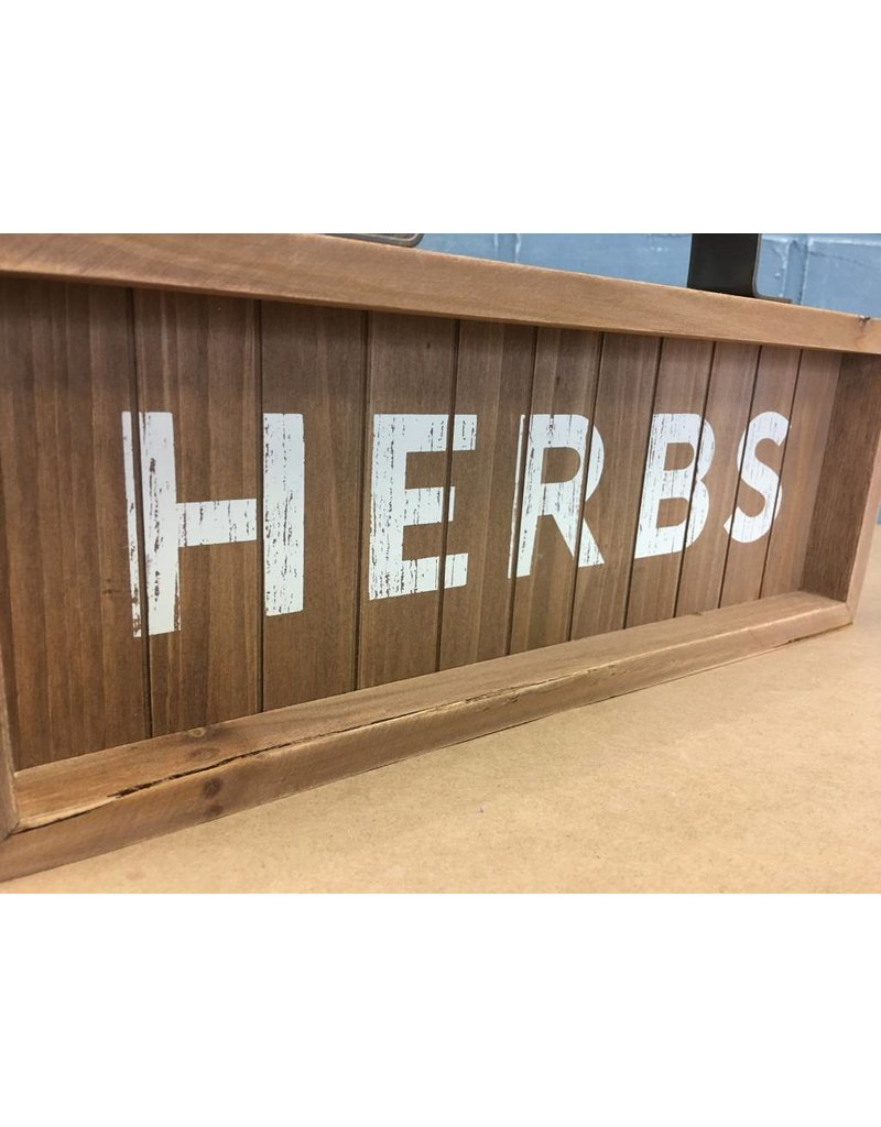 Herbs Slatted Wood Sign w/ Handle