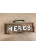 Herbs Slatted Wood Sign w/ Handle
