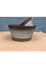2/Set, Rusty Galvanized Buckets