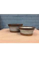 2/Set, Rusty Galvanized Buckets
