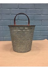 Galvanized Metal Olive Bucket