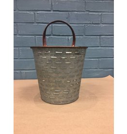 Galvanized Metal Olive Bucket