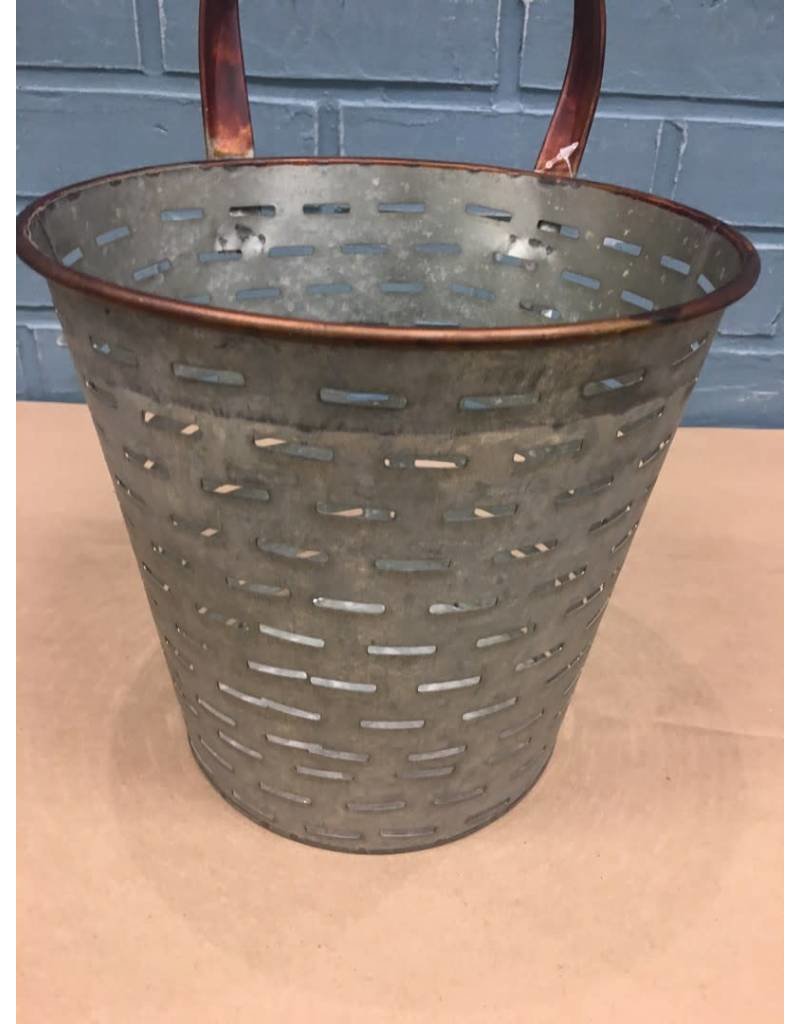 Galvanized Metal Olive Bucket
