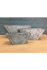 Set of 3 Galvanized Flower Boxes