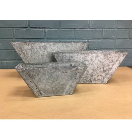 Set of 3 Galvanized Flower Boxes