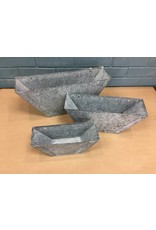 Set of 3 Galvanized Flower Boxes