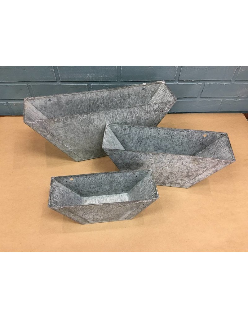 Set of 3 Galvanized Flower Boxes