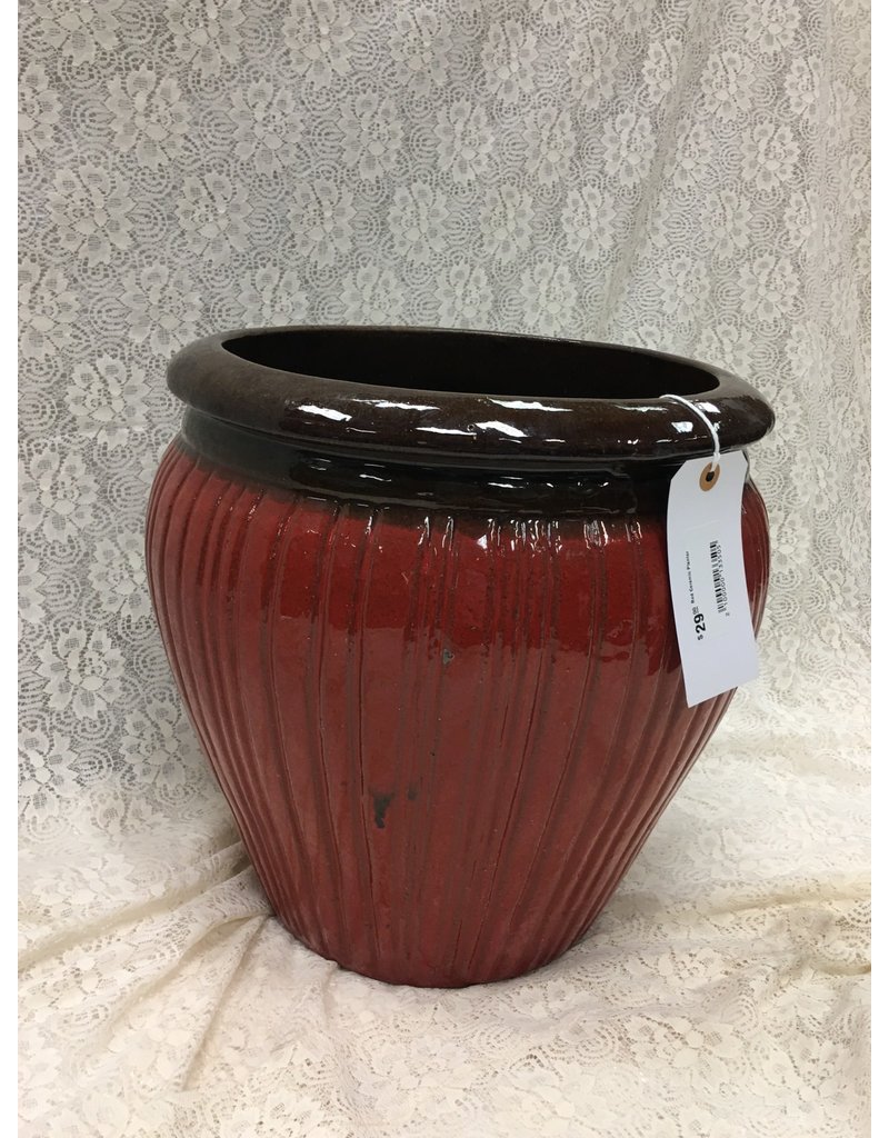Red Ceramic Planter