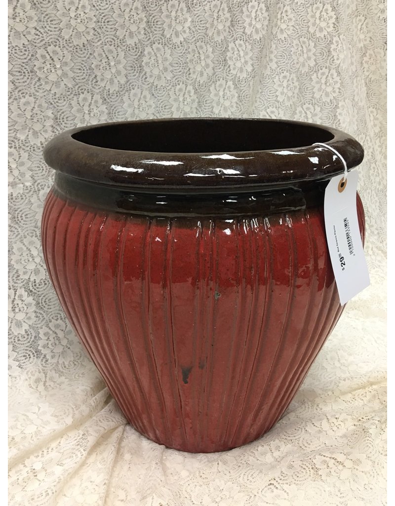 Red Ceramic Planter